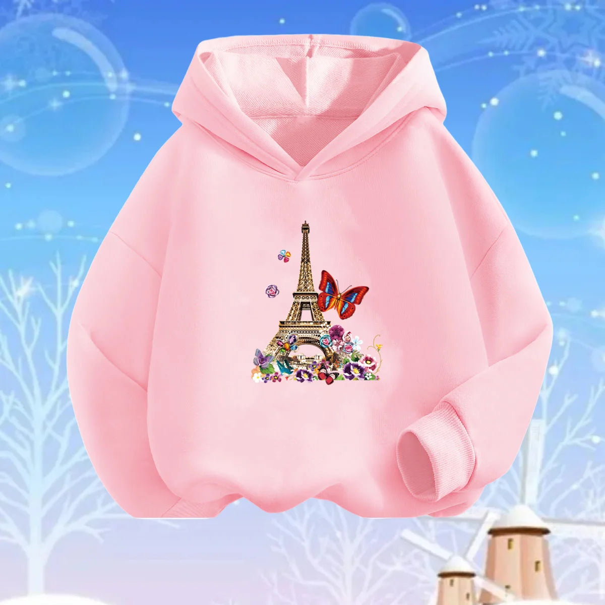 Kids Cartoon Hoodies Beauty Flower Unicorn Hoodey Sweatshirt Girls Fashion Harajuku Thin Basic Coat