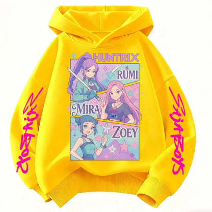 Kids' KPop Demon Hunters Hoodie 3-14Y Boys' Same Style As Hot Sale Anime Hoodie Soft Fleece 3D Print Autumn