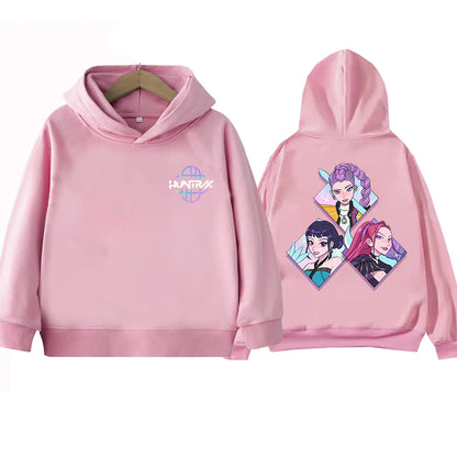 Kids Hoodie Kawaii Cartoon Printed Zippered Hoodie2025 New KPop Demon Hunters Coat Boys Autumn Jacket Baby Girl Winter Clothes