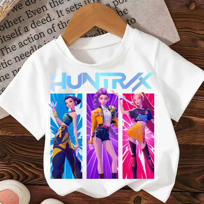 Kpop Demon Hunters Cartoon T-shirts Cotton