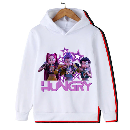 Children's cotton sweatshirt Korean Wave Demon Hunter Print Fashion Casual 2025 Movie Round Neck Cartoon Girl Casual Clothing