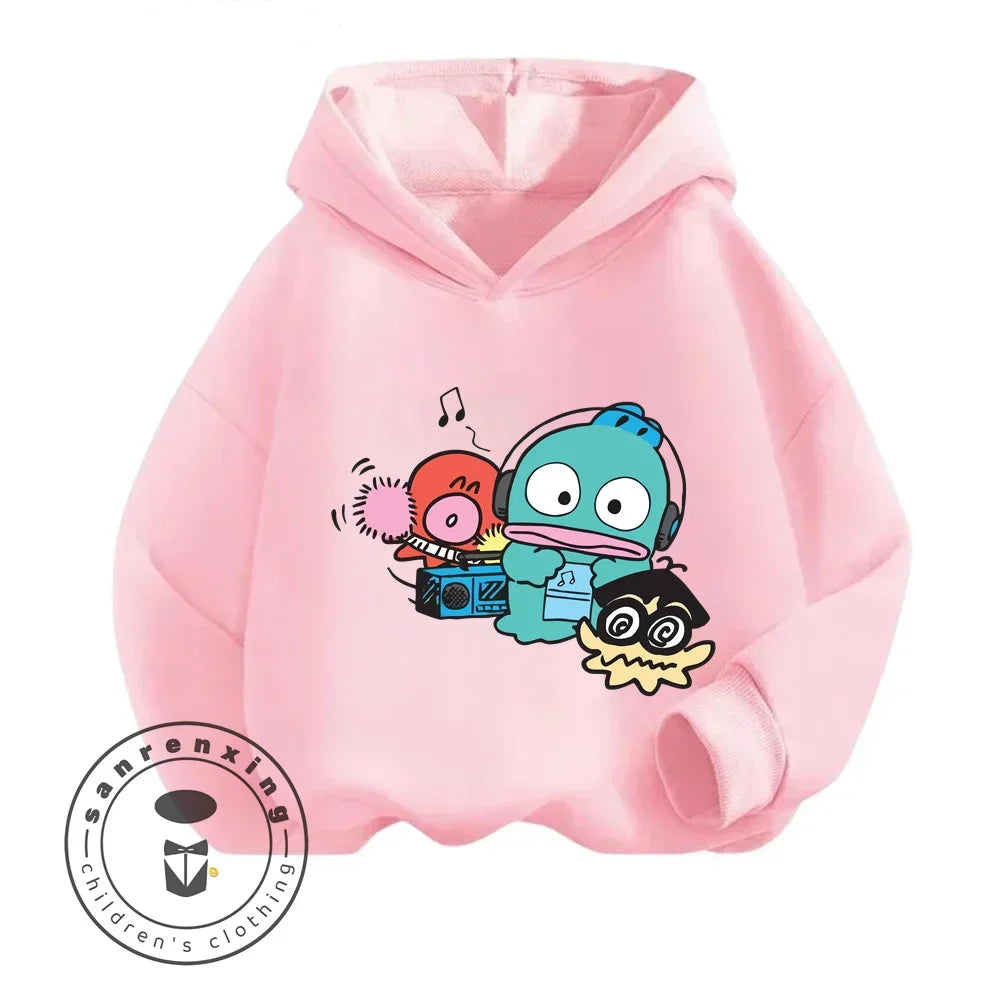 2024 Cartoon HANGYODON Kids' Cute Comfy Kawaii Hoodies with Anime Characters for Spring Fall Cheap Easy to Clean New Hoodie