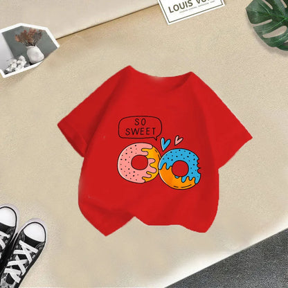Children's T-shirt Boys and Girls Casual Fashion Short-sleeved Baby Half-sleeved Round Neck Top Base Shirt Kids Clothes