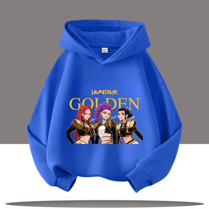 K-pop Demon Hunters Hoodies Boys Girls Long Sleeve Outerwear Saja Boys Print Hooded Coat for Children Fashion Pullover Kids Tops