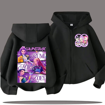 K Pop Zip Up Hoodie Kpop Demon Hunters