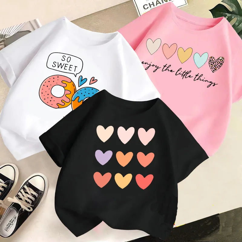 Children's T-shirt Boys and Girls Casual Fashion Short-sleeved Baby Half-sleeved Round Neck Top Base Shirt Kids Clothes