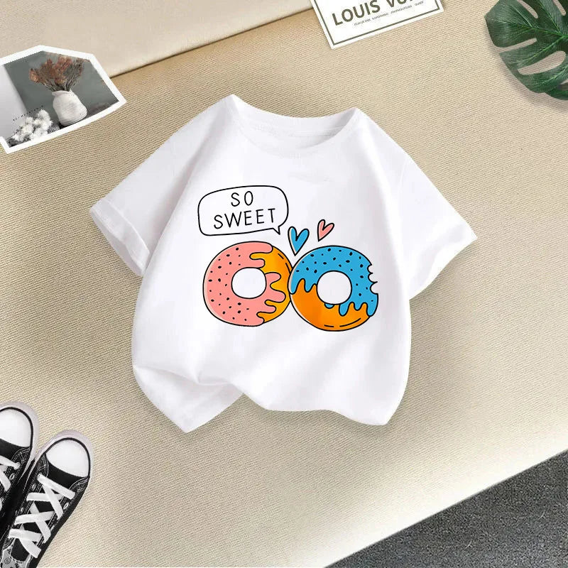 Children's T-shirt Boys and Girls Casual Fashion Short-sleeved Baby Half-sleeved Round Neck Top Base Shirt Kids Clothes