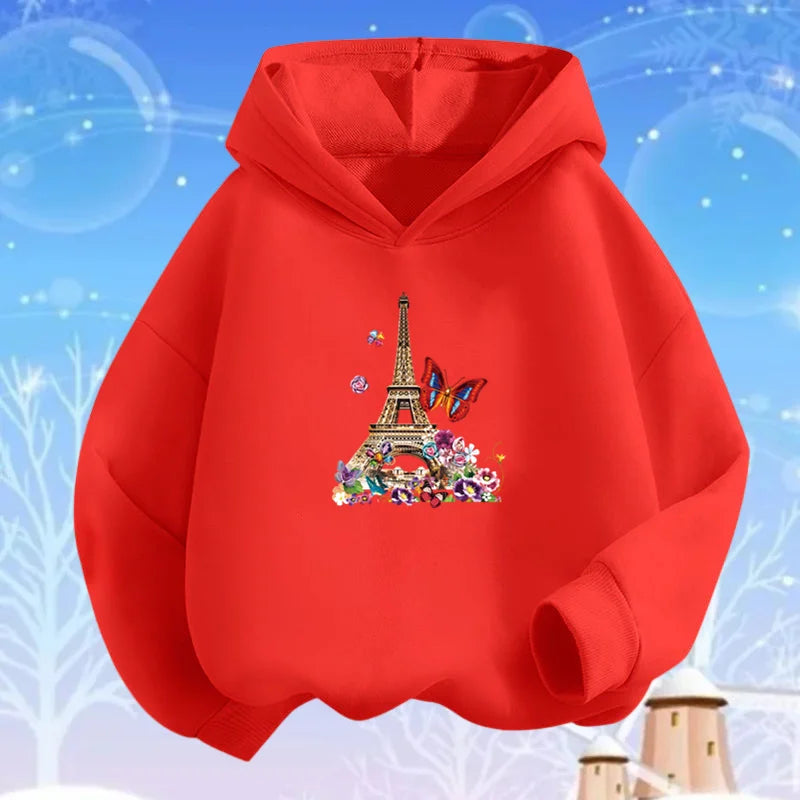 Kids Cartoon Hoodies Beauty Flower Unicorn Hoodey Sweatshirt Girls Fashion Harajuku Thin Basic Coat