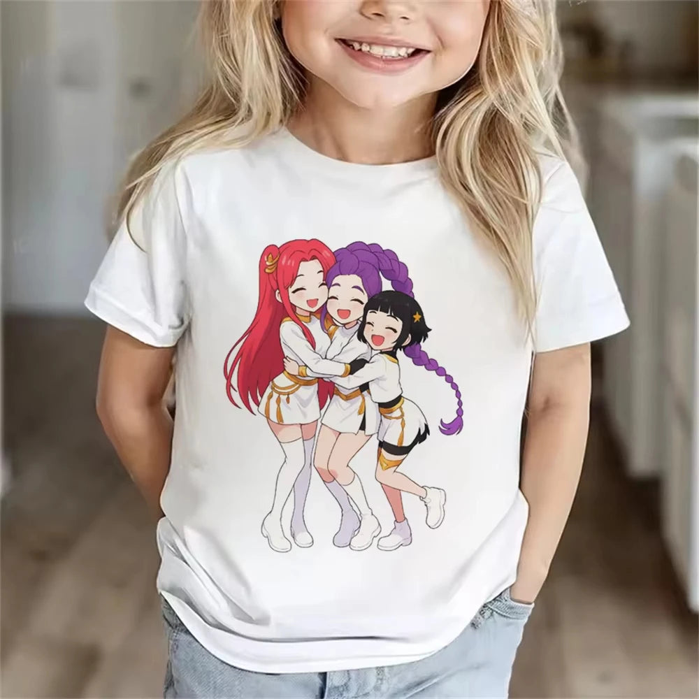 Children Clothes Girl Boy KPop Demon Hunters Soft Summer Tops 2025 Hot Movie Print Men Women T Shirts Print Kids T-shirt