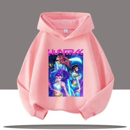 K-pop Demon Hunters Hoodies Boys Girls Long Sleeve Outerwear Saja Boys Print Hooded Coat for Children Fashion Pullover Kids Tops