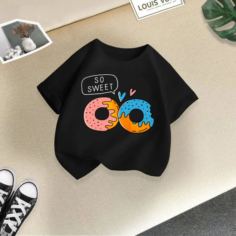 Children's T-shirt Boys and Girls Casual Fashion Short-sleeved Baby Half-sleeved Round Neck Top Base Shirt Kids Clothes