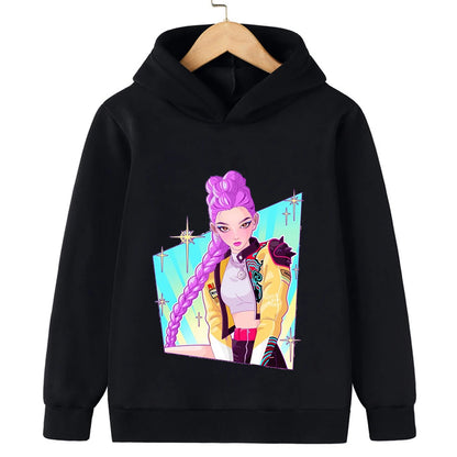 Children's  sweatshirt Korean Wave Demon Hunter Print Fashion Casual 2025 Movie Round Neck  Girl Casual Clothing