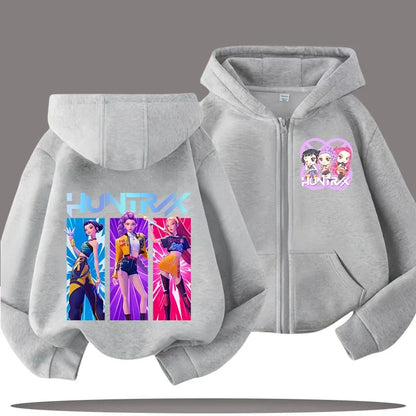 Childrens Zip Up Sweatshirt Kpop Demon Hunters