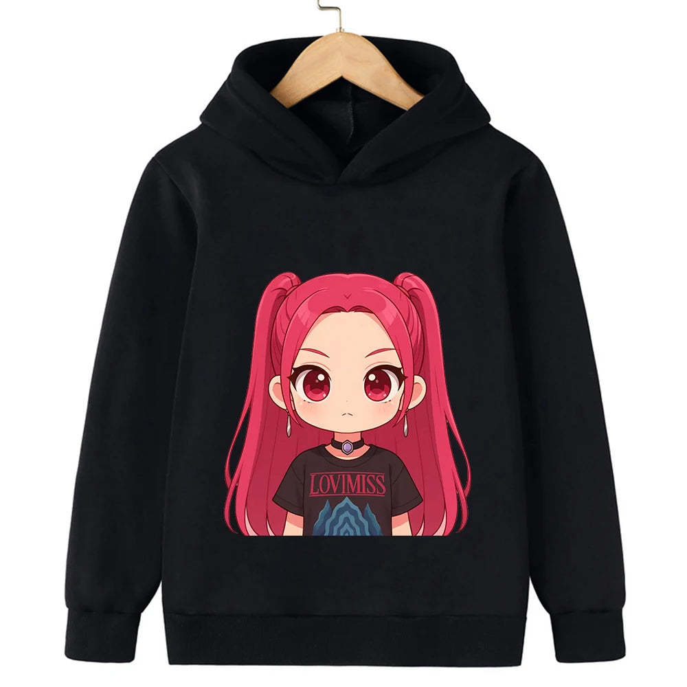 Children's  sweatshirt Korean Wave Demon Hunter Print Fashion Casual 2025 Movie Round Neck  Girl Casual Clothing