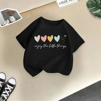 Children's T-shirt Boys and Girls Casual Fashion Short-sleeved Baby Half-sleeved Round Neck Top Base Shirt Kids Clothes