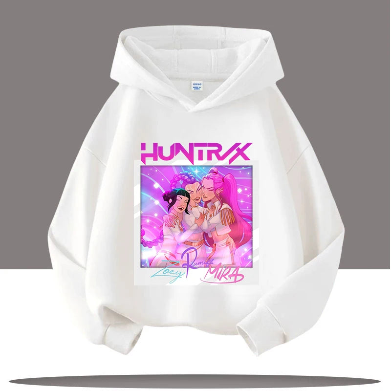 K-pop Demon Hunters Hoodies Boys Girls Long Sleeve Outerwear Saja Boys Print Hooded Coat for Children Fashion Pullover Kids Tops
