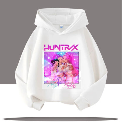 K-pop Demon Hunters Hoodies Boys Girls Long Sleeve Outerwear Saja Boys Print Hooded Coat for Children Fashion Pullover Kids Tops