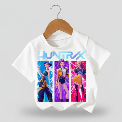 Kpop Demon Hunters Cartoon T-shirts Cotton