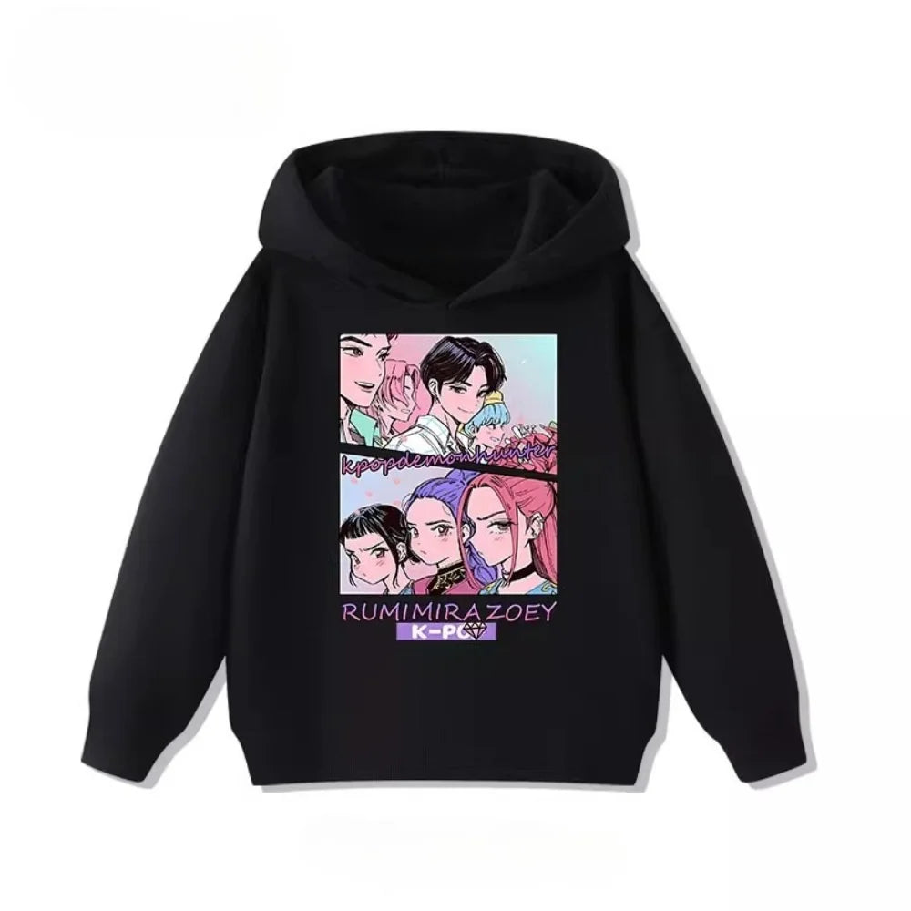 Trending Kpop Demon Hunter Children's Sweatshirt Boys and Girls Clothing Autumn and Winter Warm Children's Hoodie