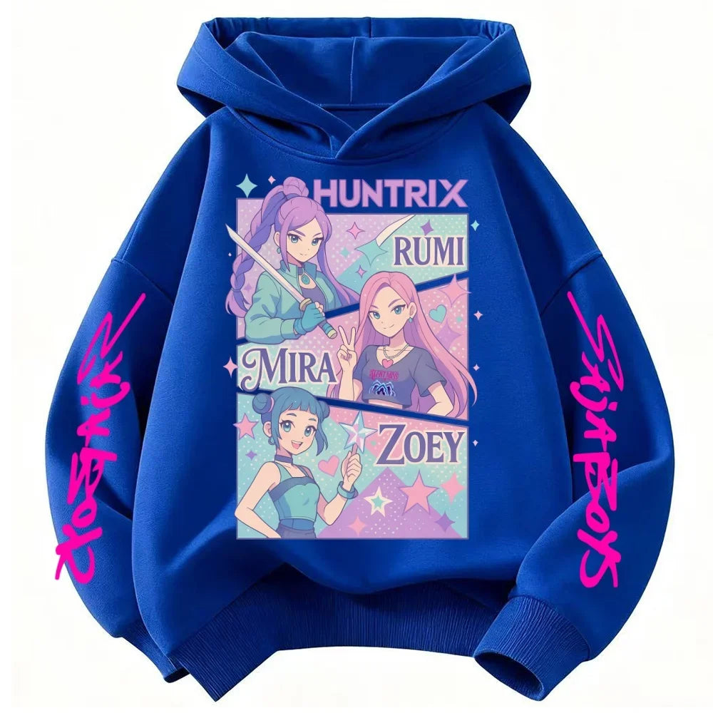 Kids' KPop Demon Hunters Hoodie 3-14Y Boys' Same Style As Hot Sale Anime Hoodie Soft Fleece 3D Print Autumn
