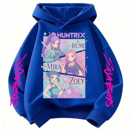 Kids' KPop Demon Hunters Hoodie 3-14Y Boys' Same Style As Hot Sale Anime Hoodie Soft Fleece 3D Print Autumn