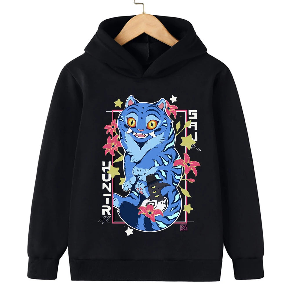 Children's  sweatshirt Korean Wave Demon Hunter Print Fashion Casual 2025 Movie Round Neck  Girl Casual Clothing