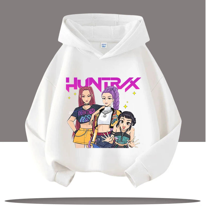 K-pop Demon Hunters Hoodies Boys Girls Long Sleeve Outerwear Saja Boys Print Hooded Coat for Children Fashion Pullover Kids Tops