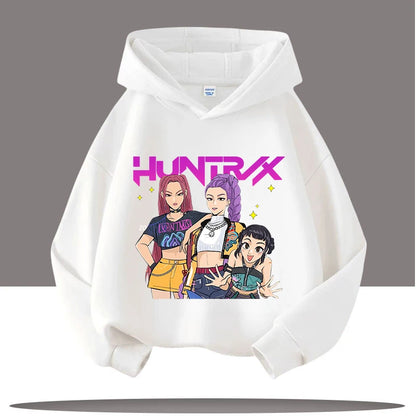 K-pop Demon Hunters Hoodies Boys Girls Long Sleeve Outerwear Saja Boys Print Hooded Coat for Children Fashion Pullover Kids Tops