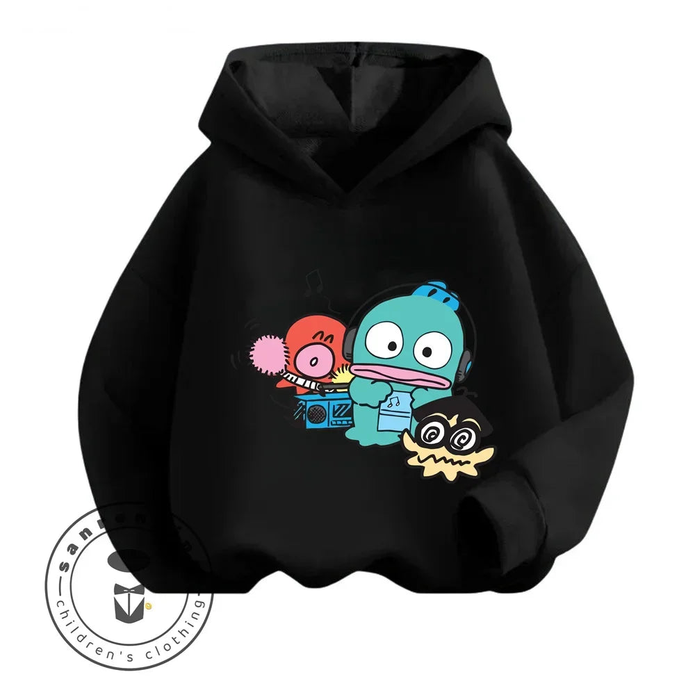 2024 Cartoon HANGYODON Kids' Cute Comfy Kawaii Hoodies with Anime Characters for Spring Fall Cheap Easy to Clean New Hoodie