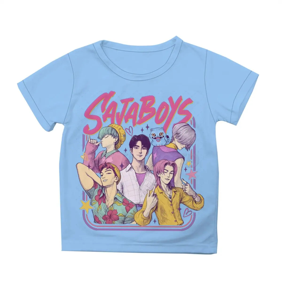 Cute Cartoon Graphic T-shirts Boys Girls Short Sleeve T-shirt Tops Anime Kpop T Shirt Gifts Children's Clothing