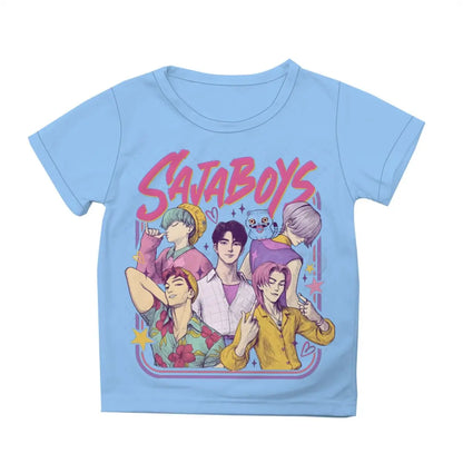 Cute Cartoon Graphic T-shirts Boys Girls Short Sleeve T-shirt Tops Anime Kpop T Shirt Gifts Children's Clothing