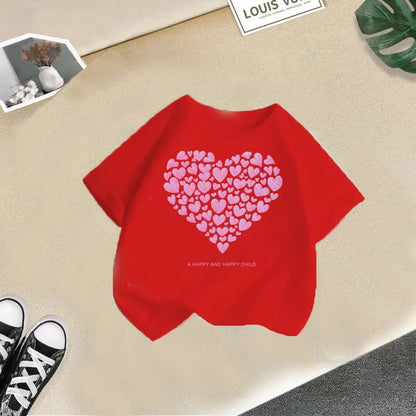 Children's T-shirt Boys and Girls Casual Fashion Short-sleeved Baby Half-sleeved Round Neck Top Base Shirt Kids Clothes