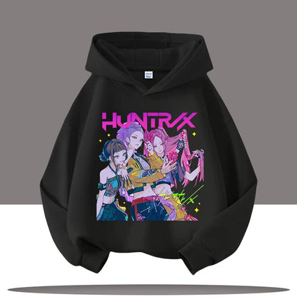 K-pop Demon Hunters Hoodies Boys Girls Long Sleeve Outerwear Saja Boys Print Hooded Coat for Children Fashion Pullover Kids Tops