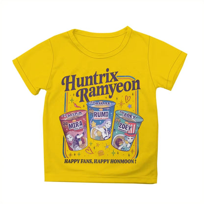 1 Kpop kids T-shirt made of skin-friendly fabric trendy anime style with fun instant noodles and letter prints