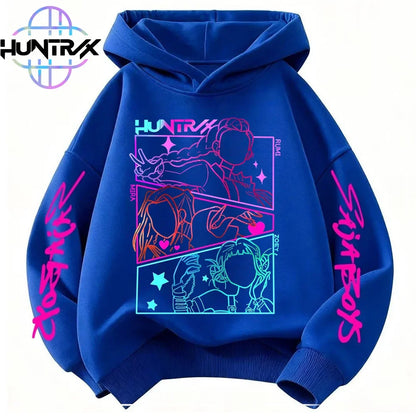 Kids' KPop Demon Hunters Hoodie 3-14Y Boys' Same Style As Hot Sale Anime Hoodie Soft Fleece 3D Print Autumn