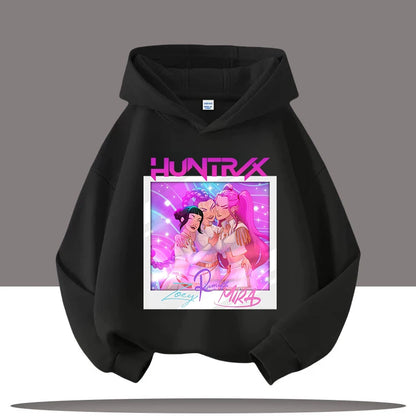 K-pop Demon Hunters Hoodies Boys Girls Long Sleeve Outerwear Saja Boys Print Hooded Coat for Children Fashion Pullover Kids Tops