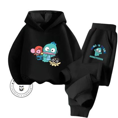 2024 Cartoon HANGYODON Kids' Cute Comfy Kawaii Hoodies with Anime Characters for Spring Fall Cheap Easy to Clean New Hoodie