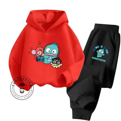 2024 Cartoon HANGYODON Kids' Cute Comfy Kawaii Hoodies with Anime Characters for Spring Fall Cheap Easy to Clean New Hoodie
