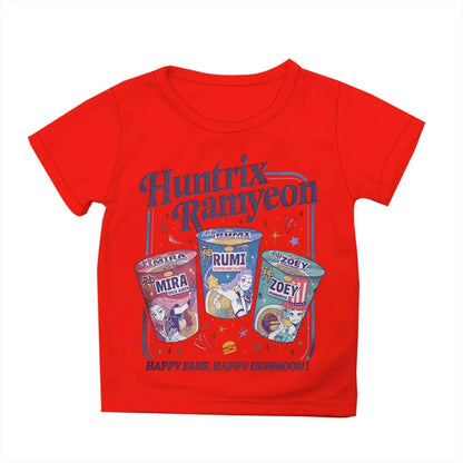 1 Kpop kids T-shirt made of skin-friendly fabric trendy anime style with fun instant noodles and letter prints