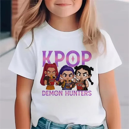 Fashion Movie T-shirt for Kids K-Pop Demon Slayer T-shirt Funny Gift for Fans K-Pop Demon Slayer T-shirt Cool T-shirt for Girls