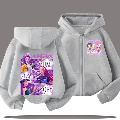 K Pop Zip Up Hoodie Kpop Demon Hunters
