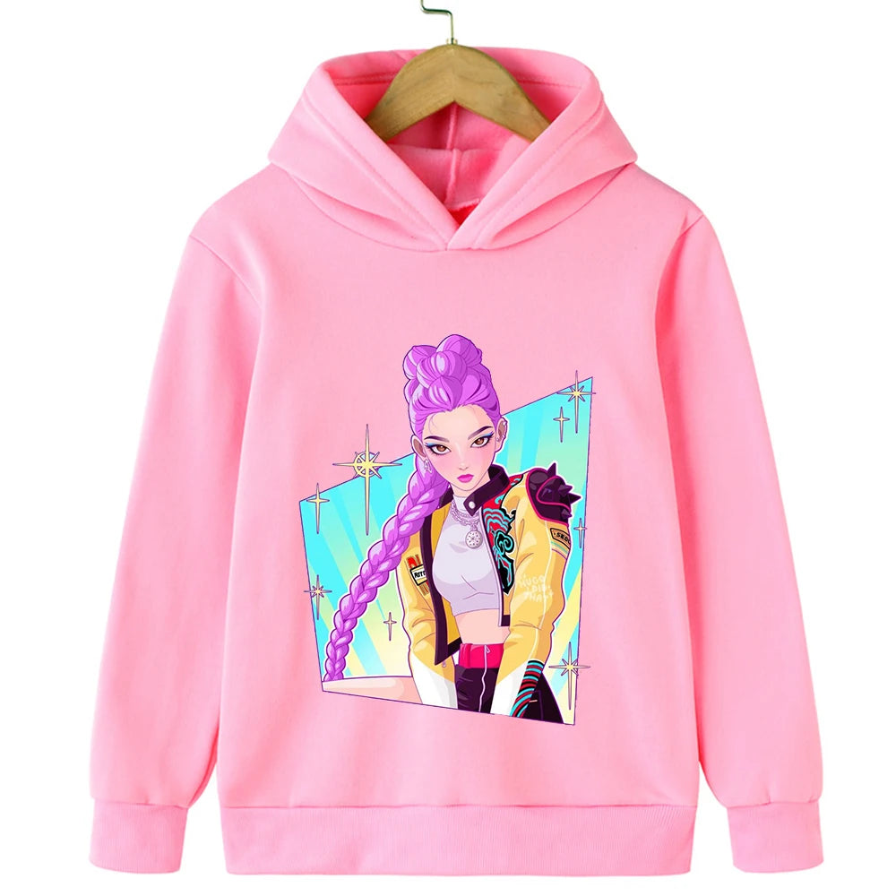 Children's  sweatshirt Korean Wave Demon Hunter Print Fashion Casual 2025 Movie Round Neck  Girl Casual Clothing