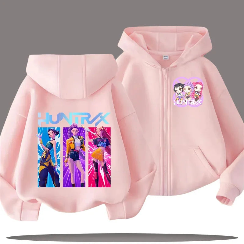 Childrens Zip Up Sweatshirt Kpop Demon Hunters