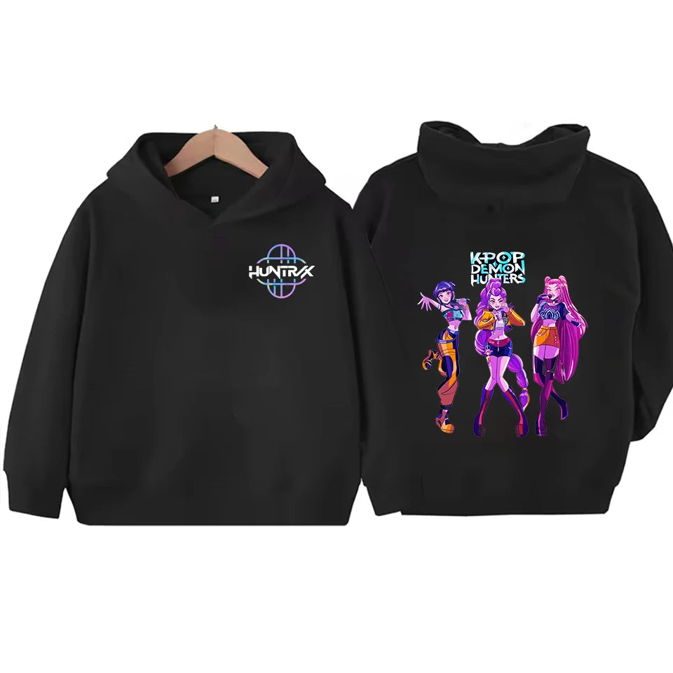 Kids Hoodie Kawaii Cartoon Printed Zippered Hoodie2025 New KPop Demon Hunters Coat Boys Autumn Jacket Baby Girl Winter Clothes