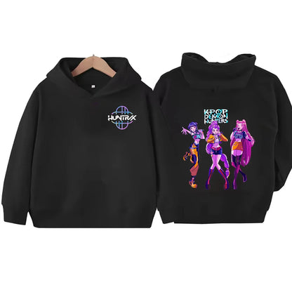 Kids Hoodie Kawaii Cartoon Printed Zippered Hoodie2025 New KPop Demon Hunters Coat Boys Autumn Jacket Baby Girl Winter Clothes