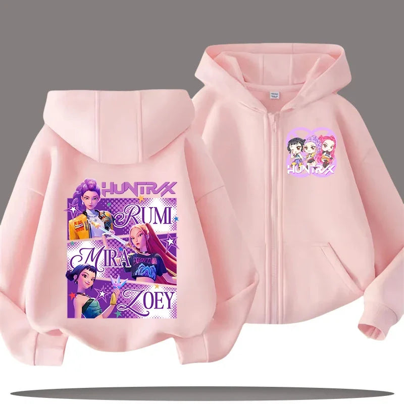 K Pop Zip Up Hoodie Kpop Demon Hunters
