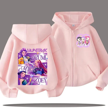 K Pop Zip Up Hoodie Kpop Demon Hunters