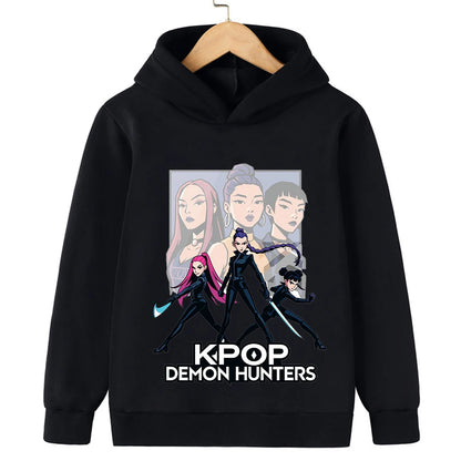 Children's  sweatshirt Korean Wave Demon Hunter Print Fashion Casual 2025 Movie Round Neck  Girl Casual Clothing
