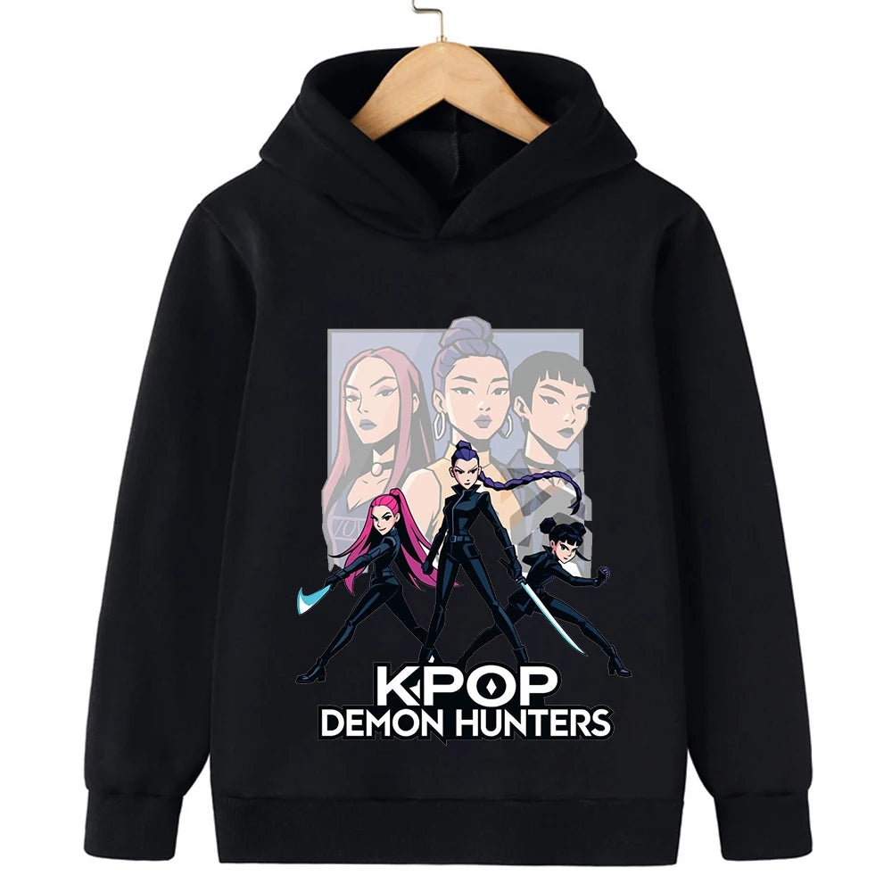 Children's  sweatshirt Korean Wave Demon Hunter Print Fashion Casual 2025 Movie Round Neck  Girl Casual Clothing