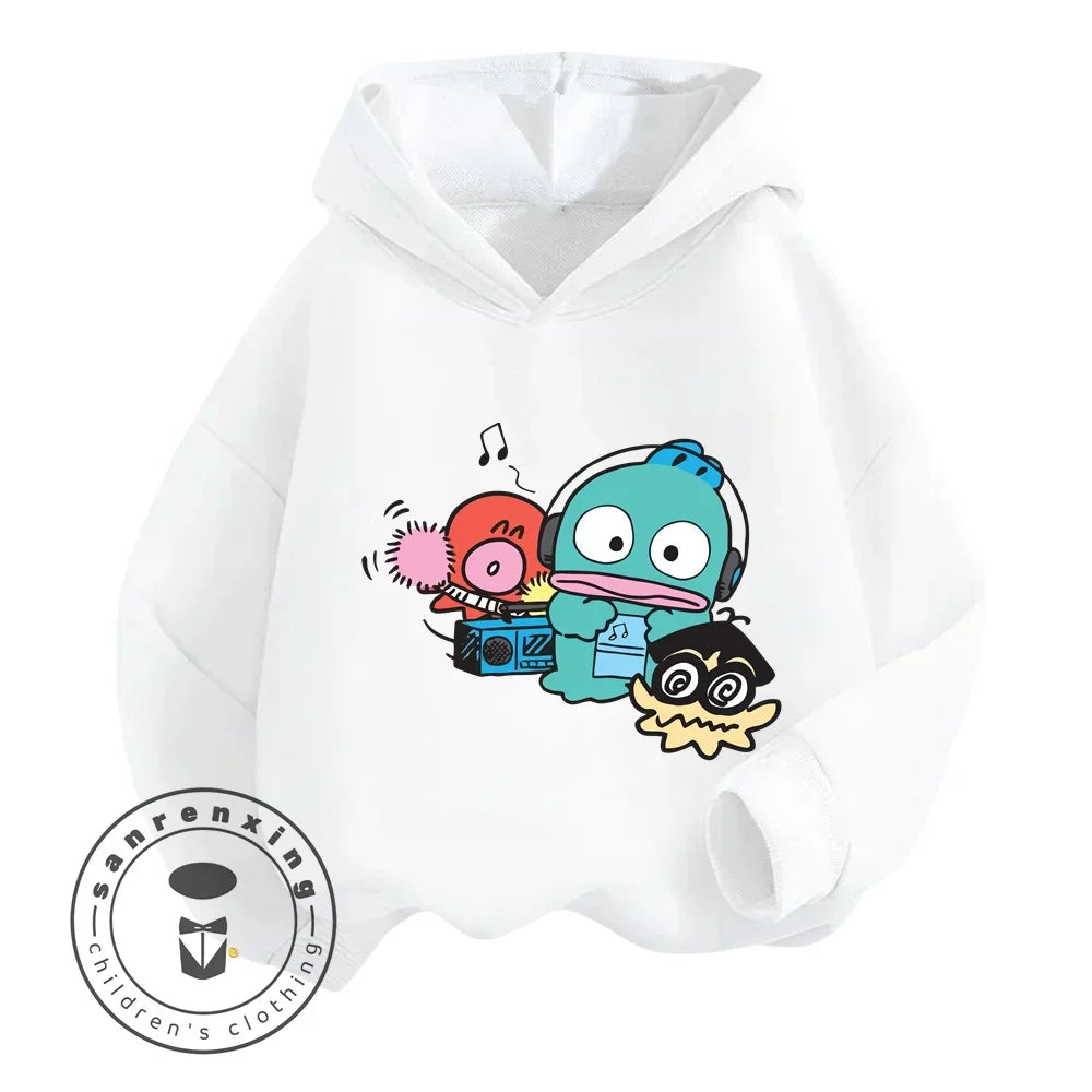 2024 Cartoon HANGYODON Kids' Cute Comfy Kawaii Hoodies with Anime Characters for Spring Fall Cheap Easy to Clean New Hoodie